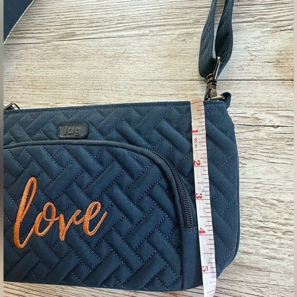 Lug Love Flyer Convertible Crossbody Handbag Belted Purse Navy Blue - Picture 8 of 8